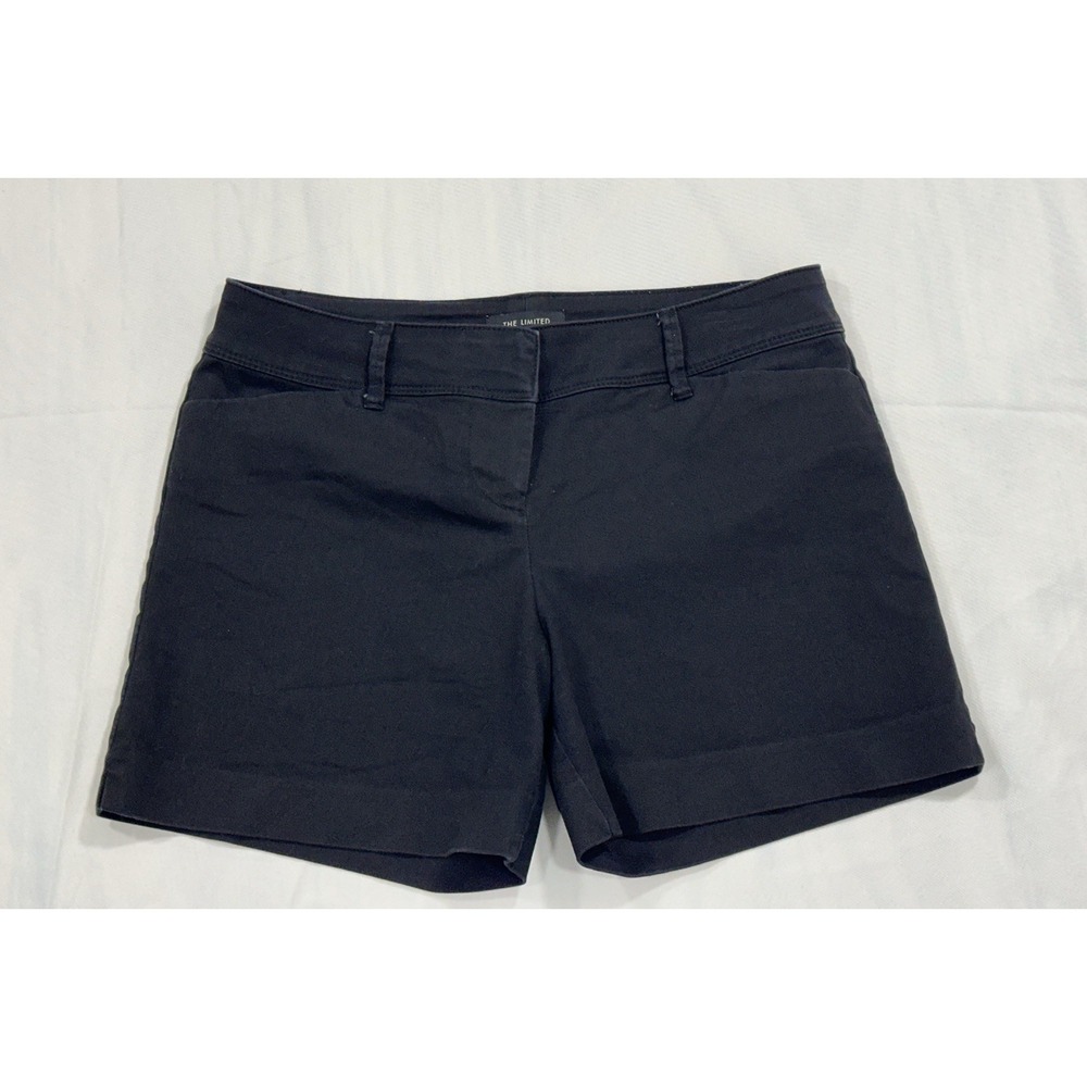 The Limited Tailored Shorts Black Fit Shorts Chino Pockets 5" Inseam Size 6 READ
